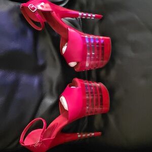 Pleaser Red Patent Leather Heels